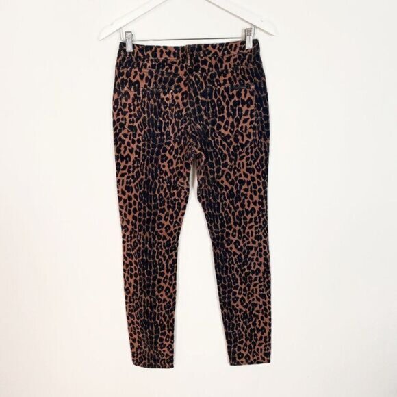 Maison Scotch Punk Radar Leopard Print Corduroy Skinny Pants - Picture 2 of 8